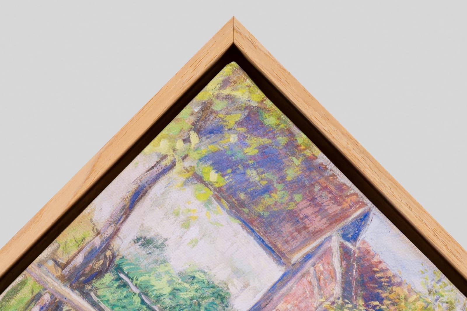 Natural brown oak float, corner sample